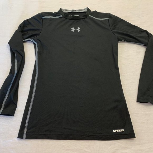 hot under armour heat gear upf 30+ boys athletic fitted shirt size l